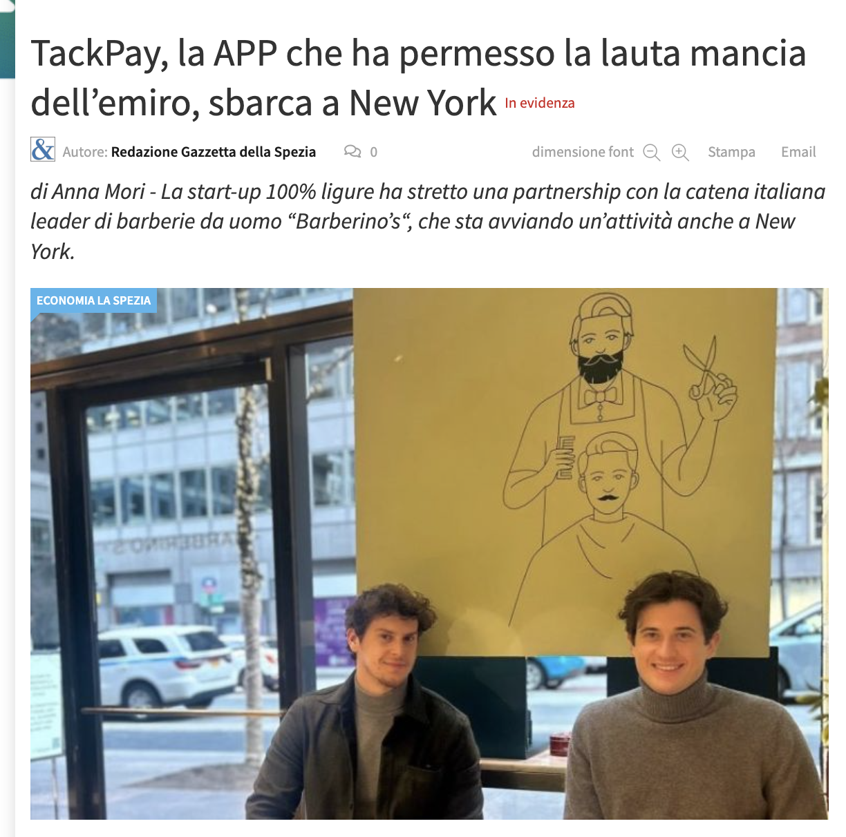 Gazzetta della Spezia TackPay